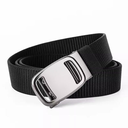 Men's belt with black gun buckle - automatic buckle design for casual and formal wear