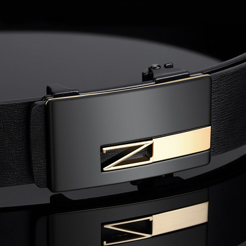 Factory Direct Men’s Auto Buckle Leather Belt – Business