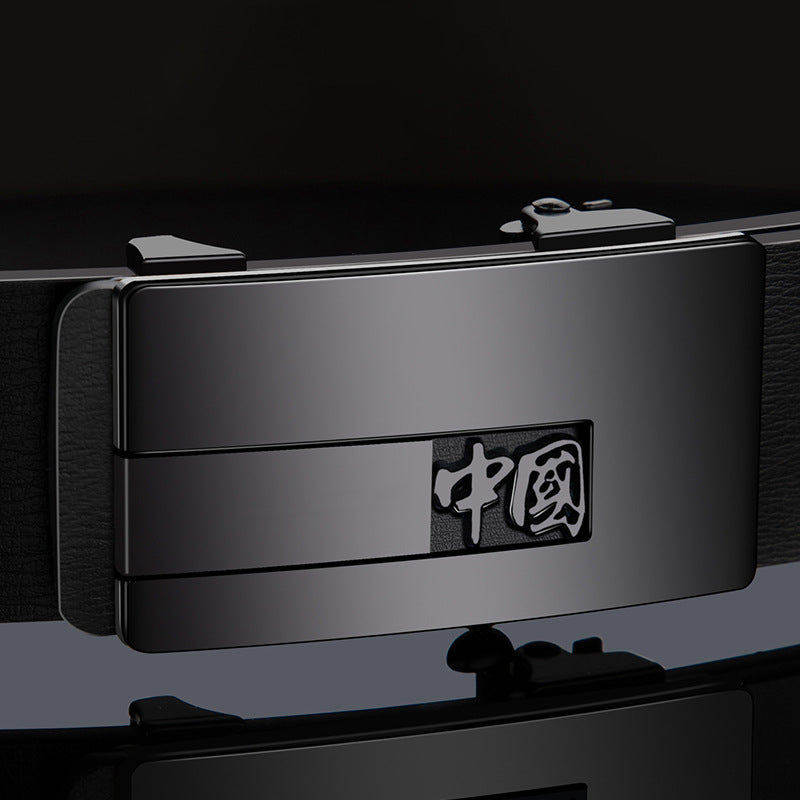 Men’s High-End Auto Buckle Leather Belt – Business