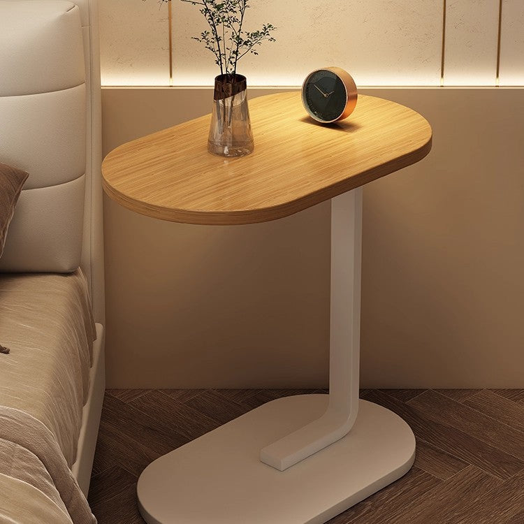 Narrow Bedside Storage Rack Side Table — walnut