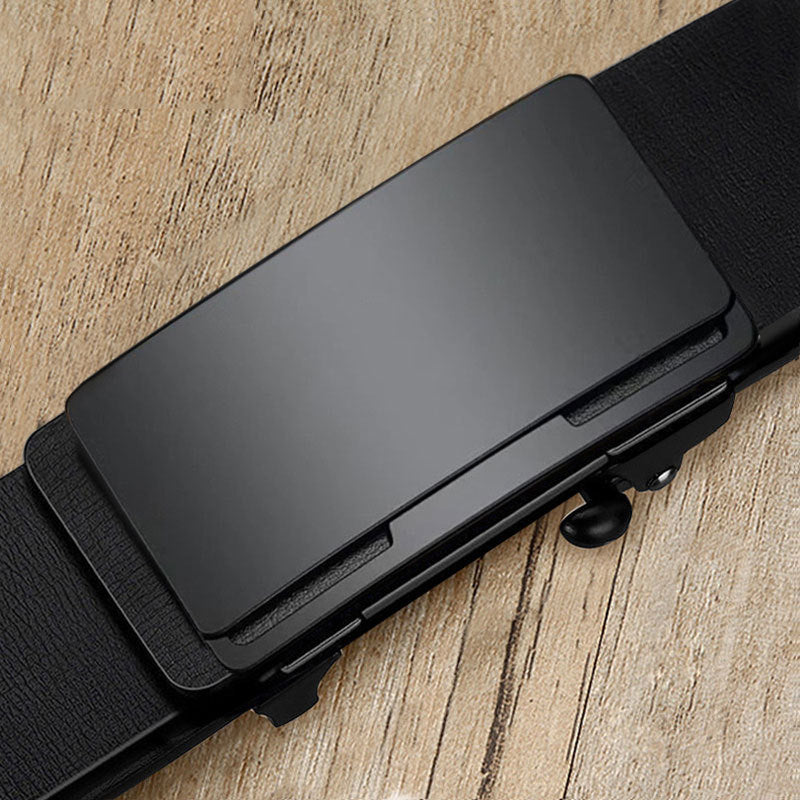 Men’s Leather Auto Buckle Belt – Business Casual Style