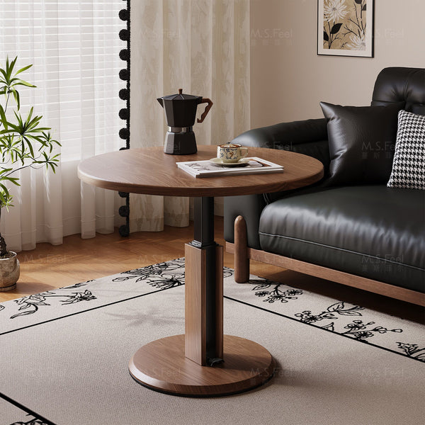 Adjustable Height Round Coffee Table Living Room