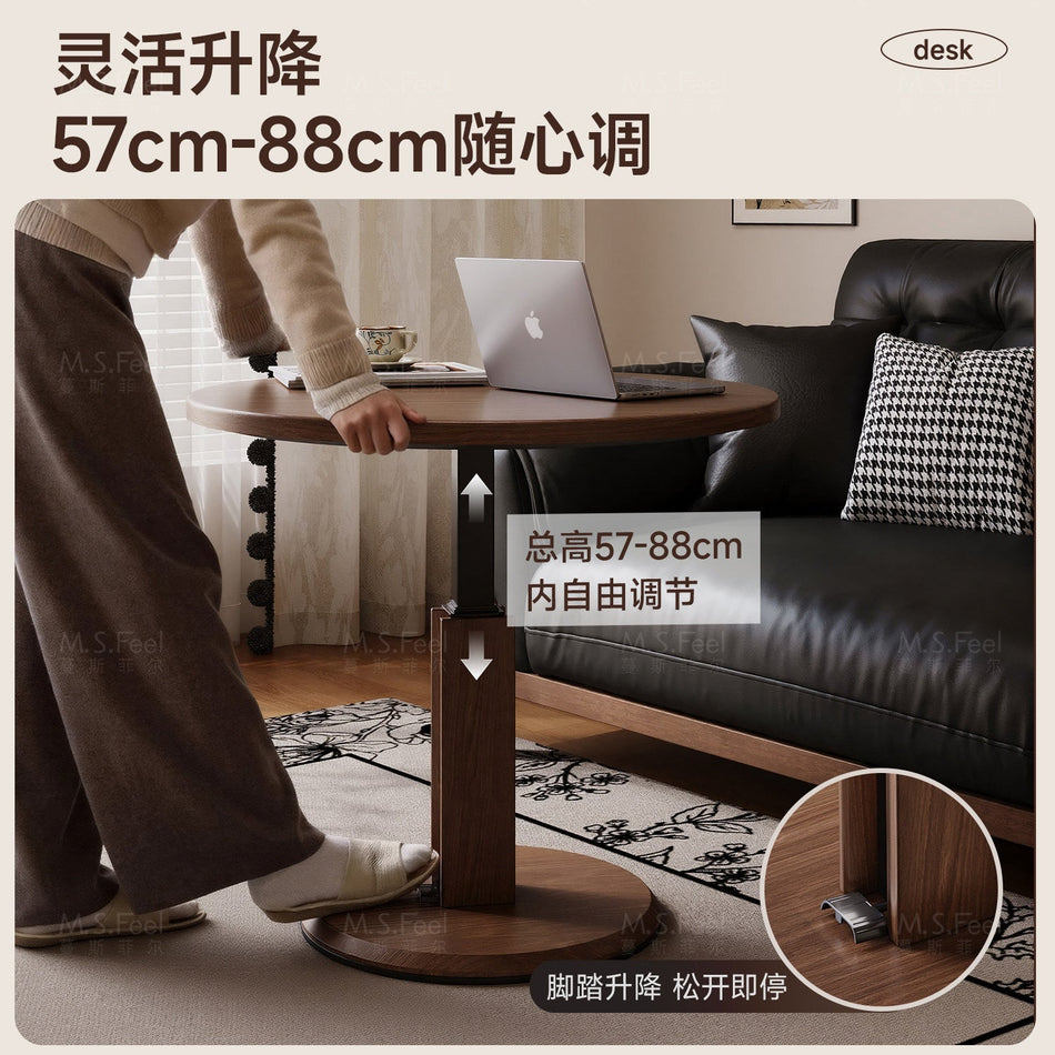 Adjustable Height Round Coffee Table Living Room