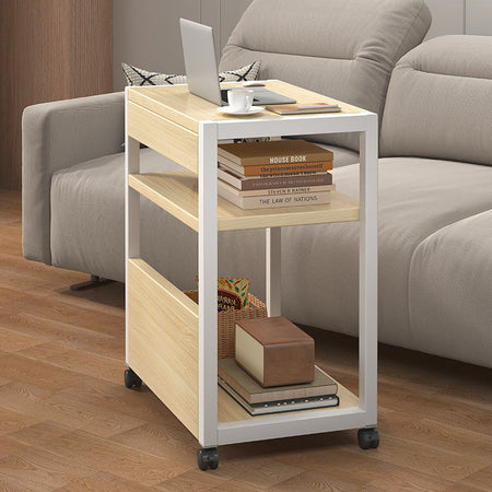 Modern Movable Sofa Side Storage Table — oak