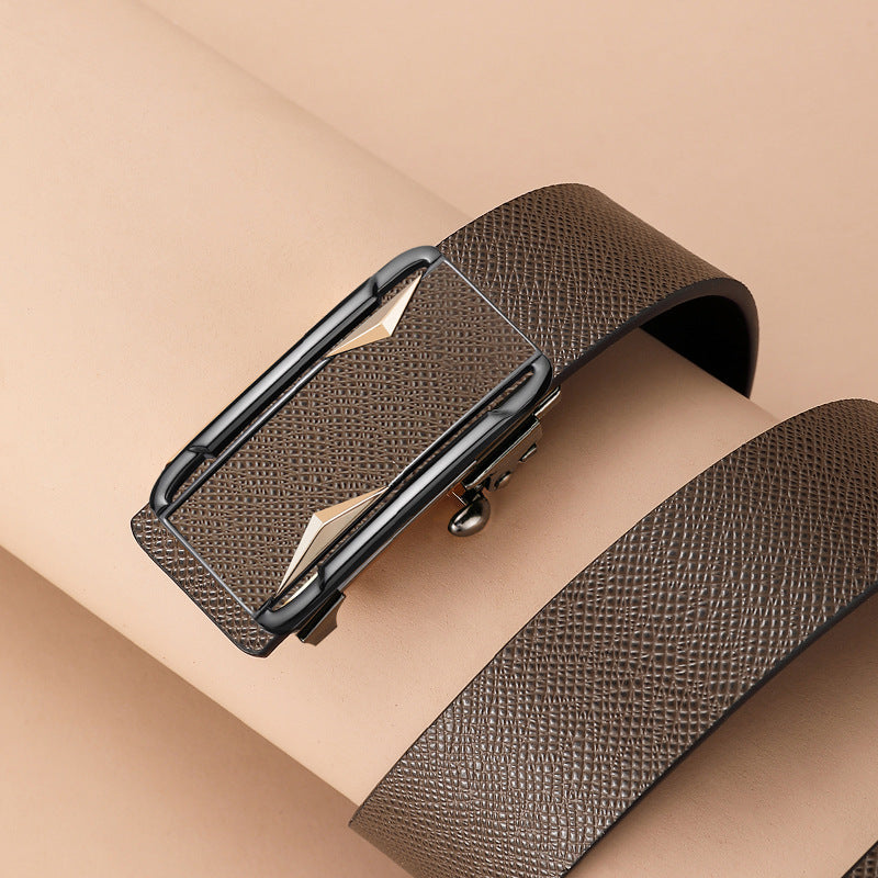 Men’s Leather Auto Buckle Belt – Casual Business Style