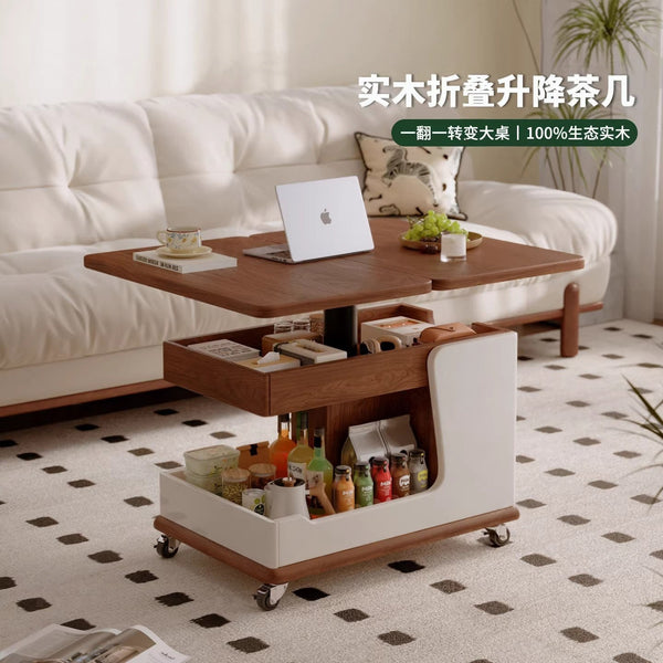Movable Folding Lift-Up Coffee Table for Small Apartments