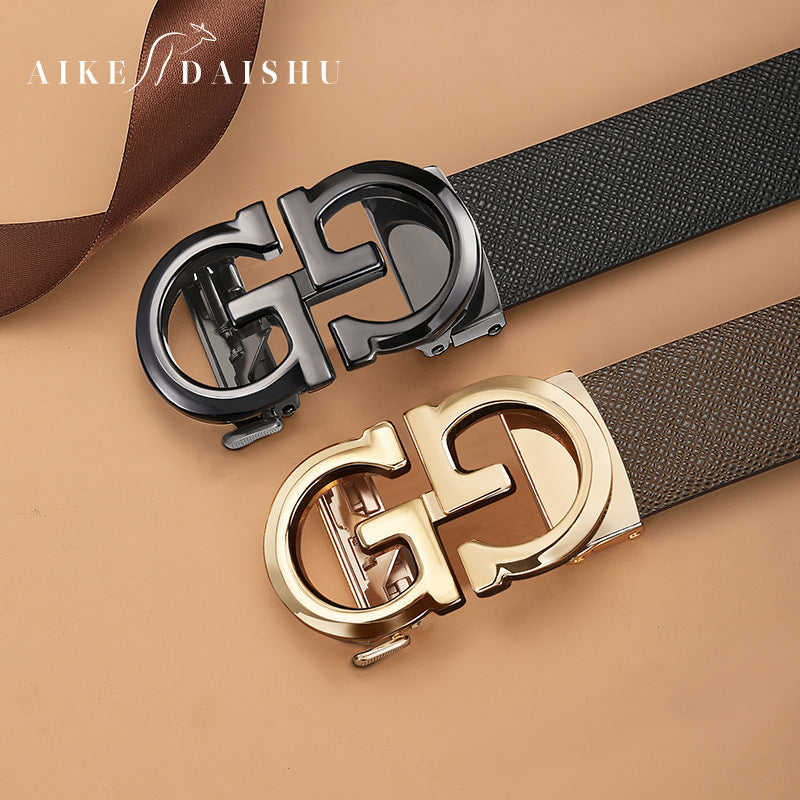 Men’s Automatic Buckle Leather Belt – Casual Business