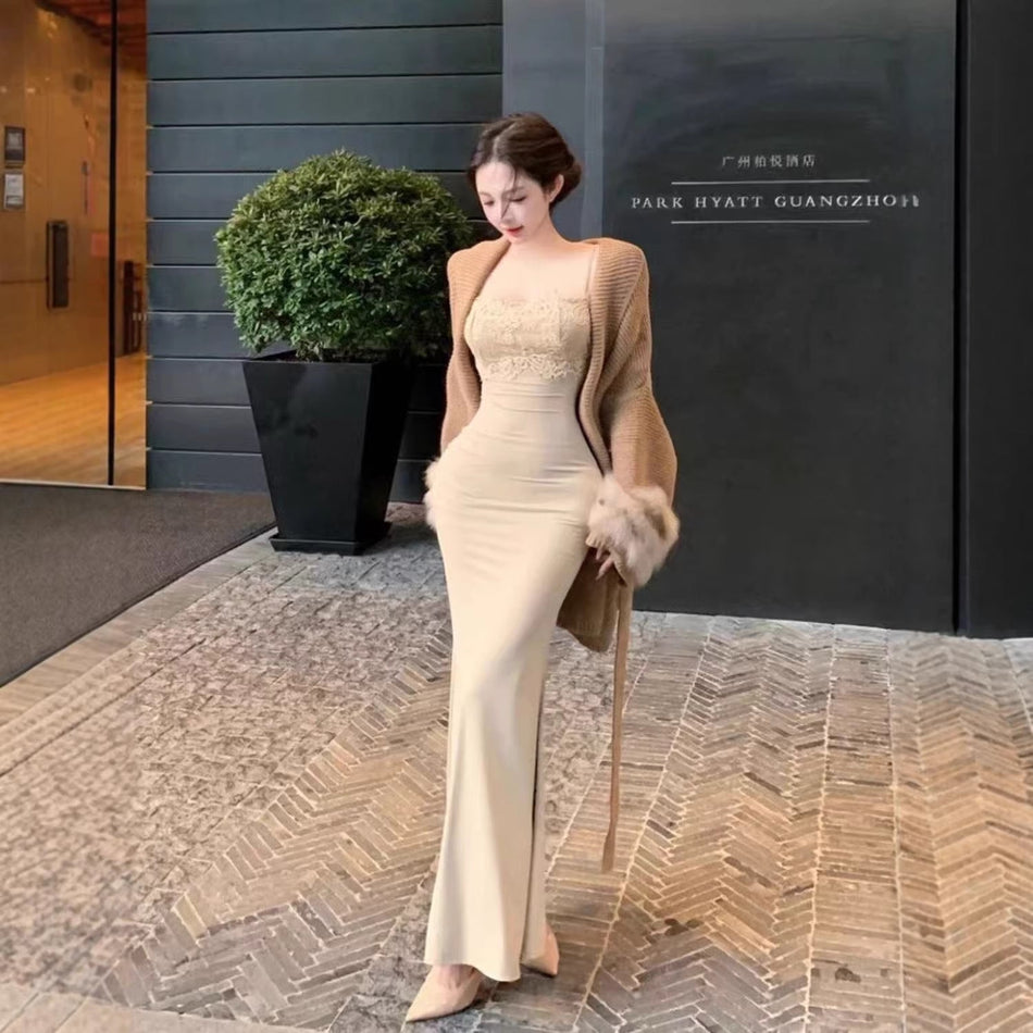 Lace Bodycon Strap Dress Women Slim Fit Sexy Summer