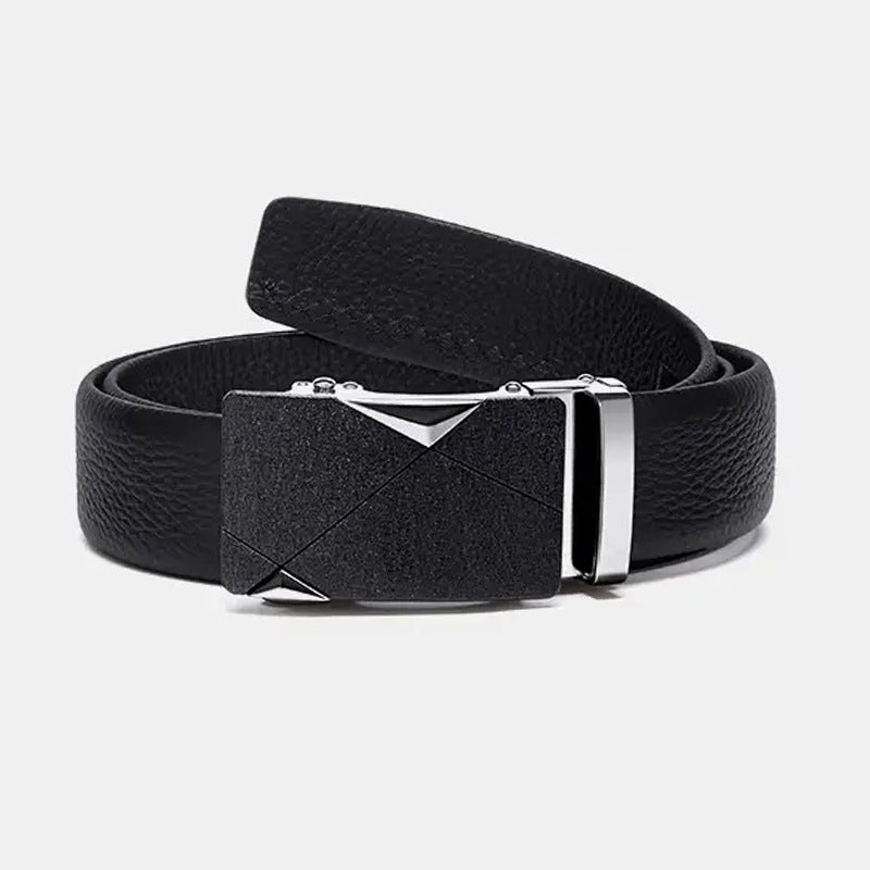 Men’s First Layer Leather Auto Buckle Belt – Frosted Style