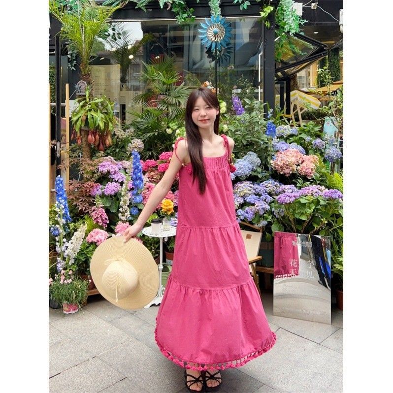 Tassel Suspender Beach Dress Women Loose Fit Summer