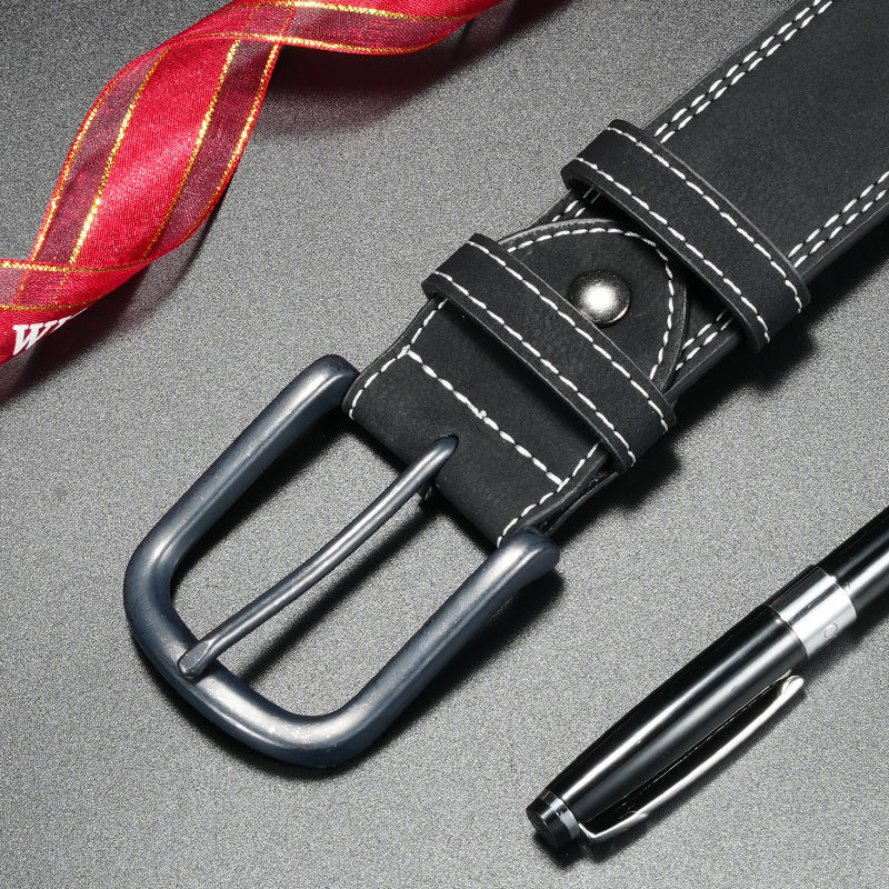 Vintage Men’s Pin Buckle Leather Belt – Business Style