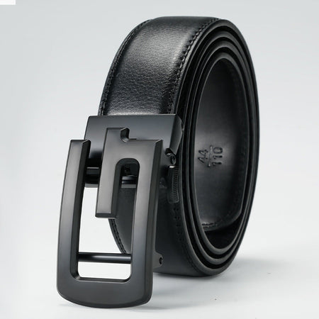 Men's belt with black black buckle - pin buckle design for casual and formal wear