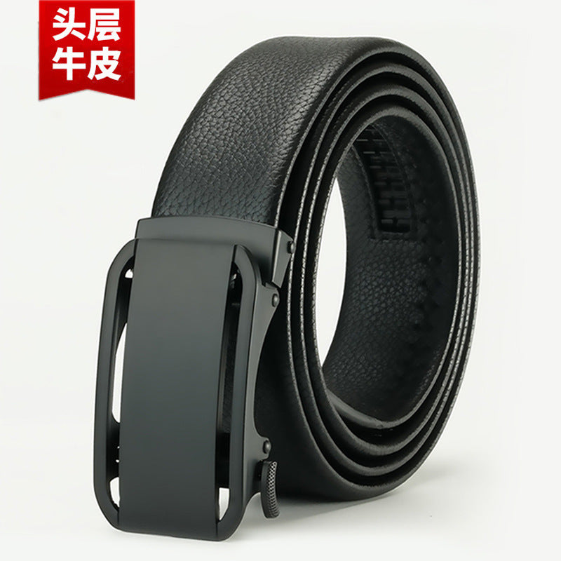 Men’s First Layer Leather Auto Buckle Belt – Business