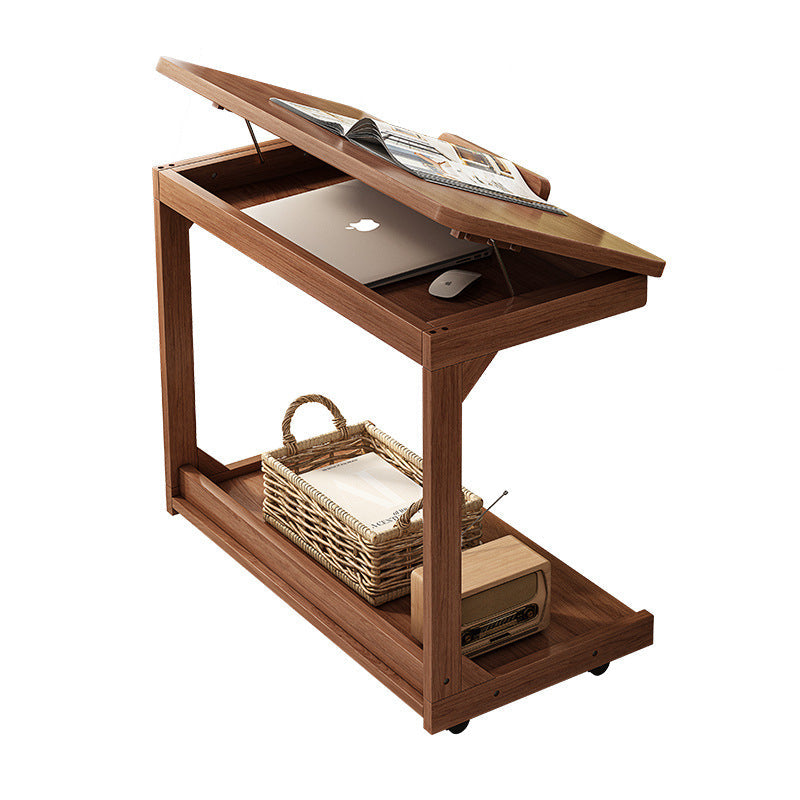 Solid Wood Flip Small Coffee Table Side — white