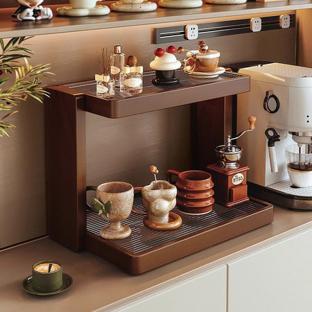 Solid Wood Desktop Cup & Tea Set — 3-tier