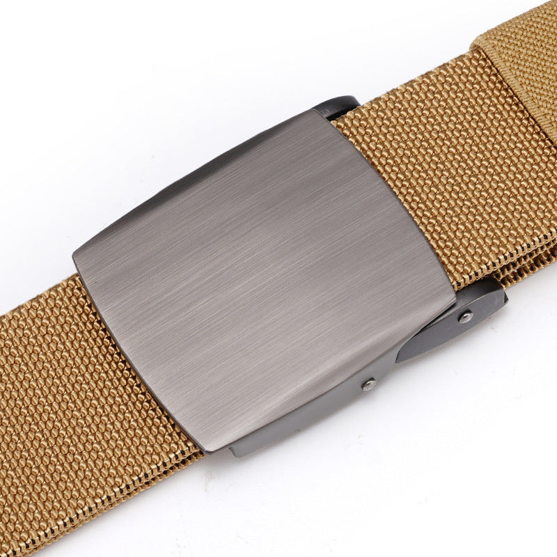 Men's belt with black - automatic buckle design for casual and formal wear