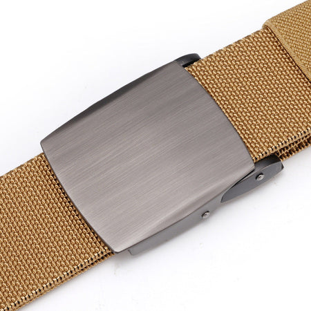Men's belt with black - automatic buckle design for casual and formal wear