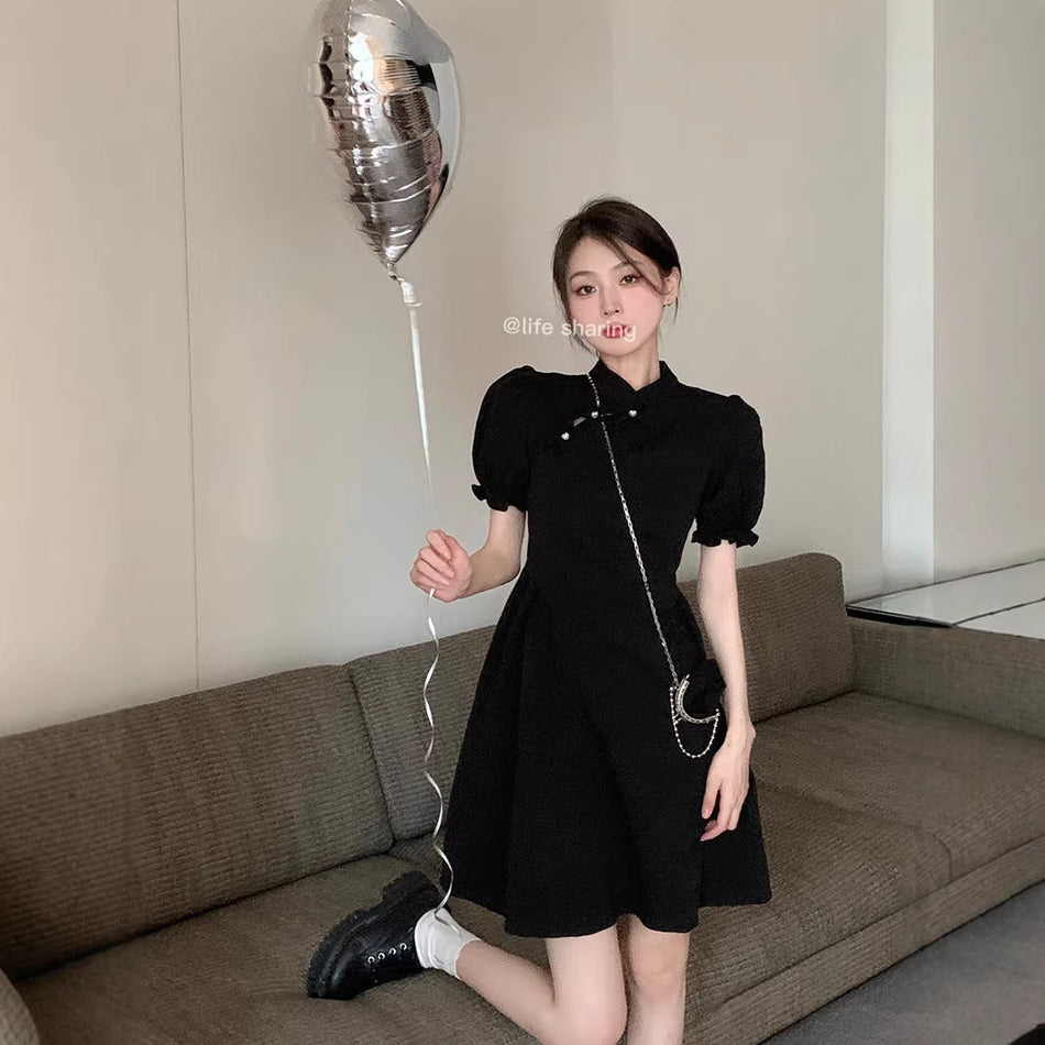 Elegant Chinese-Style Short Qipao Dress for Women 2026