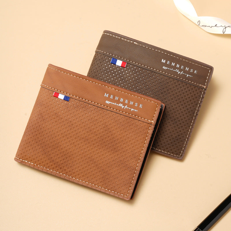 Qb17 Coffee men's wallet - slim leather wallet with multiple card slots and bill compartment