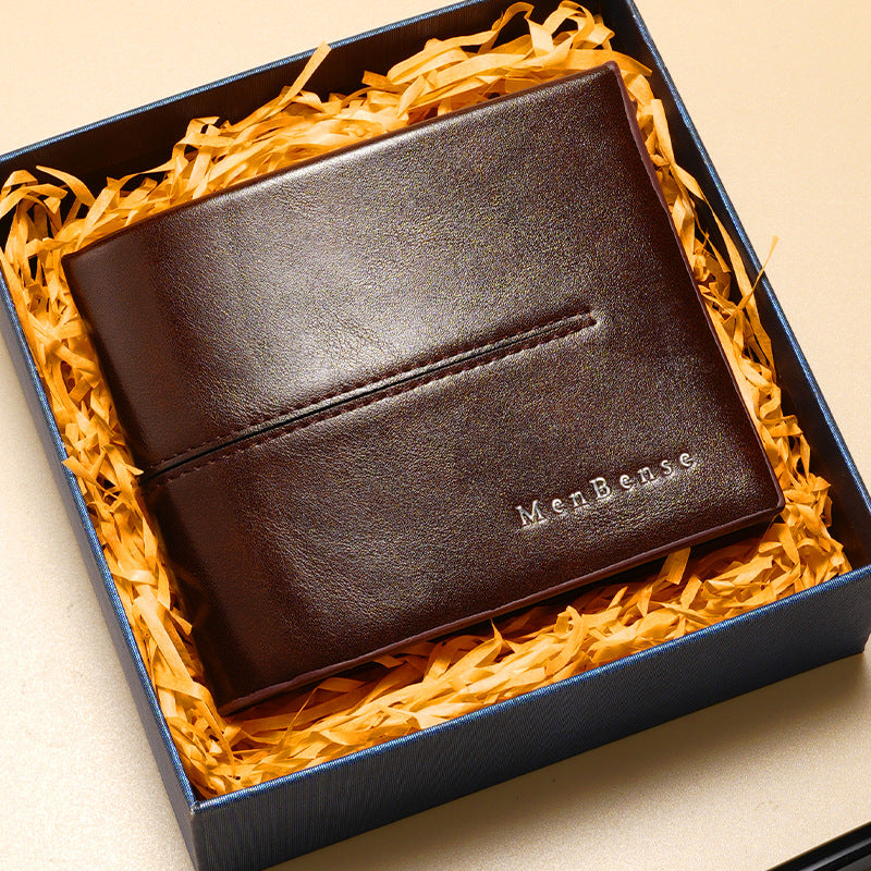 Men’s Fashion PU Short Wallet Large Capacity