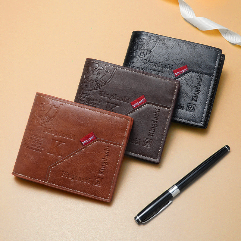 Qb13 Black men's wallet - slim leather wallet with multiple card slots and bill compartment