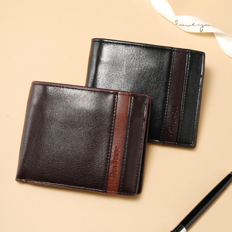 Qb11 Black men's wallet - slim leather wallet with multiple card slots and bill compartment