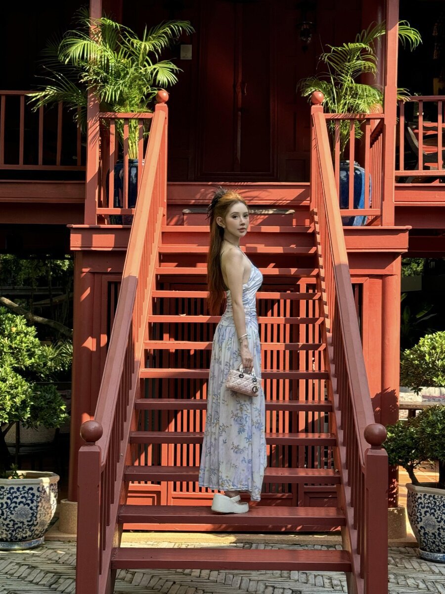 Elegant Floral Halter Neck Vacation Long Dress for Women