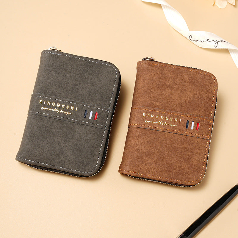 Qb29 Brown men's wallet - slim leather wallet with multiple card slots and bill compartment
