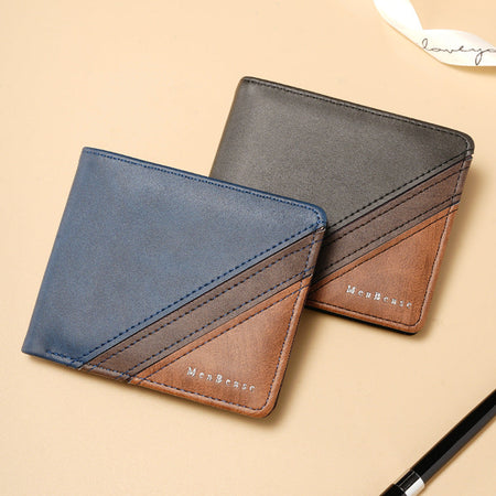 Qb21 Black And Yellow men's wallet - slim leather wallet with multiple card slots and bill compartment