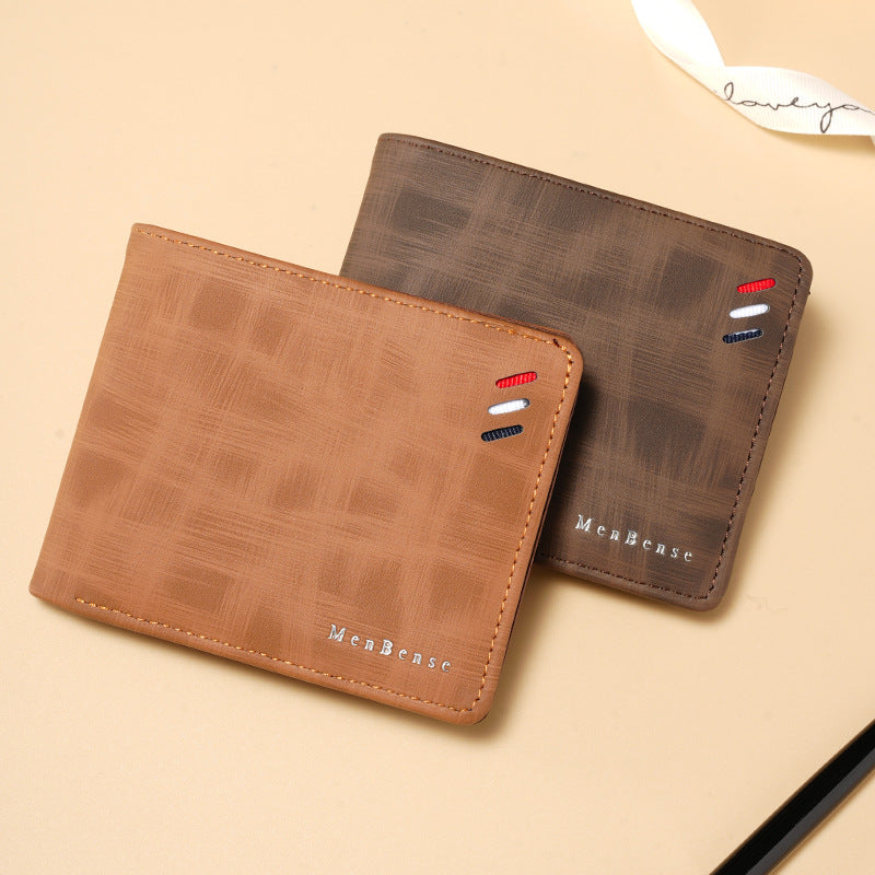 Qb19 Coffee men's wallet - slim leather wallet with multiple card slots and bill compartment