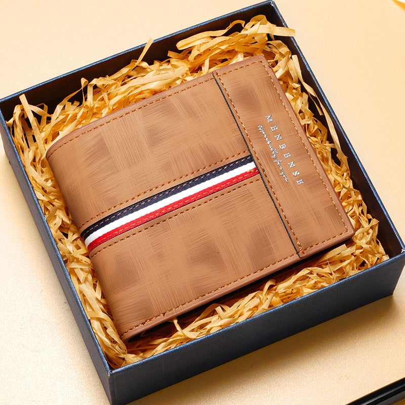 Men’s PU Short Wallet QB18 Multi-Card Slot Compact Wallet