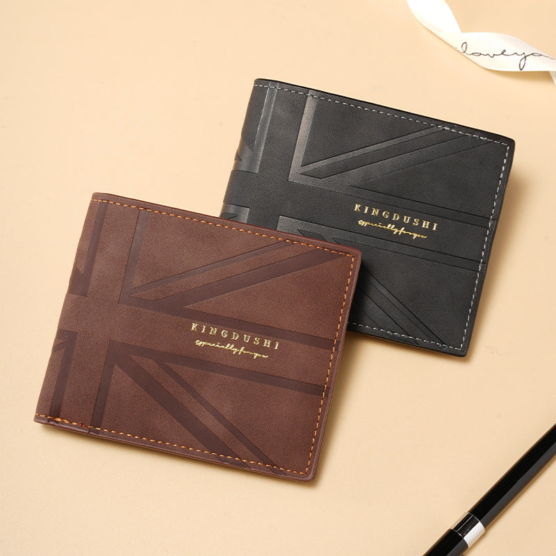 Qb14 Black men's wallet - slim leather wallet with multiple card slots and bill compartment