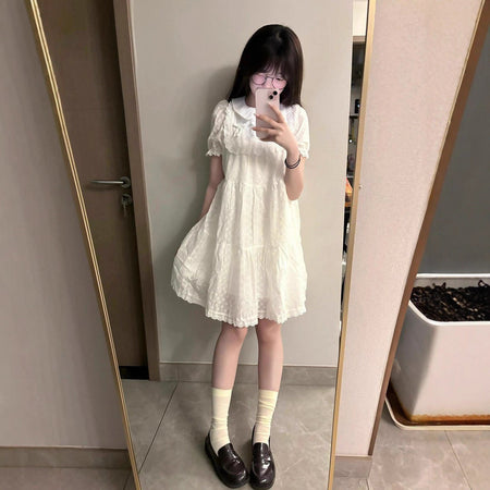 White girls Korean-style princess summer dress for casual and seasonal wear