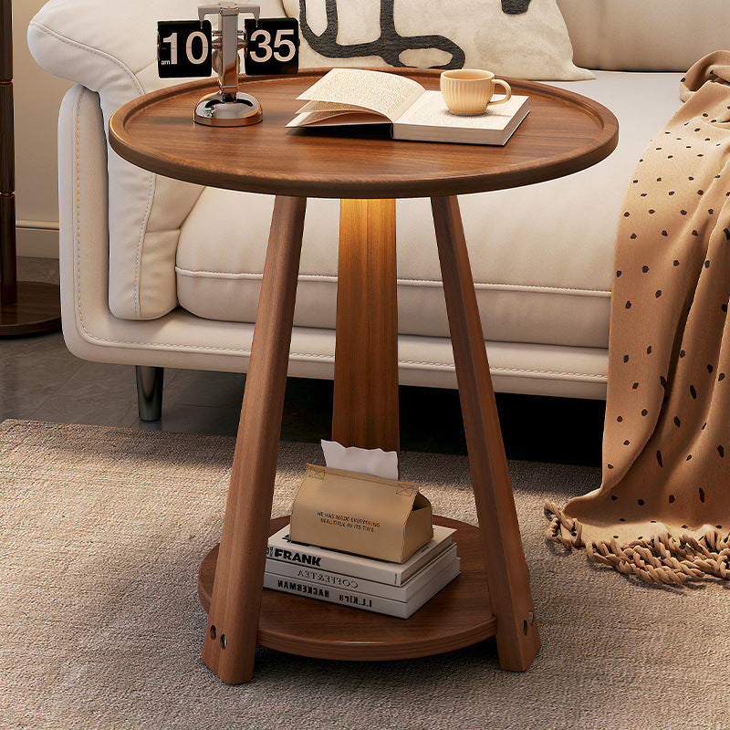 American Solid Wood Tulip Round Side Coffee — walnut