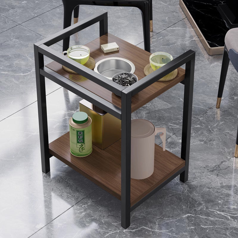 Solid Wood Mahjong Tea Table with Movable — white