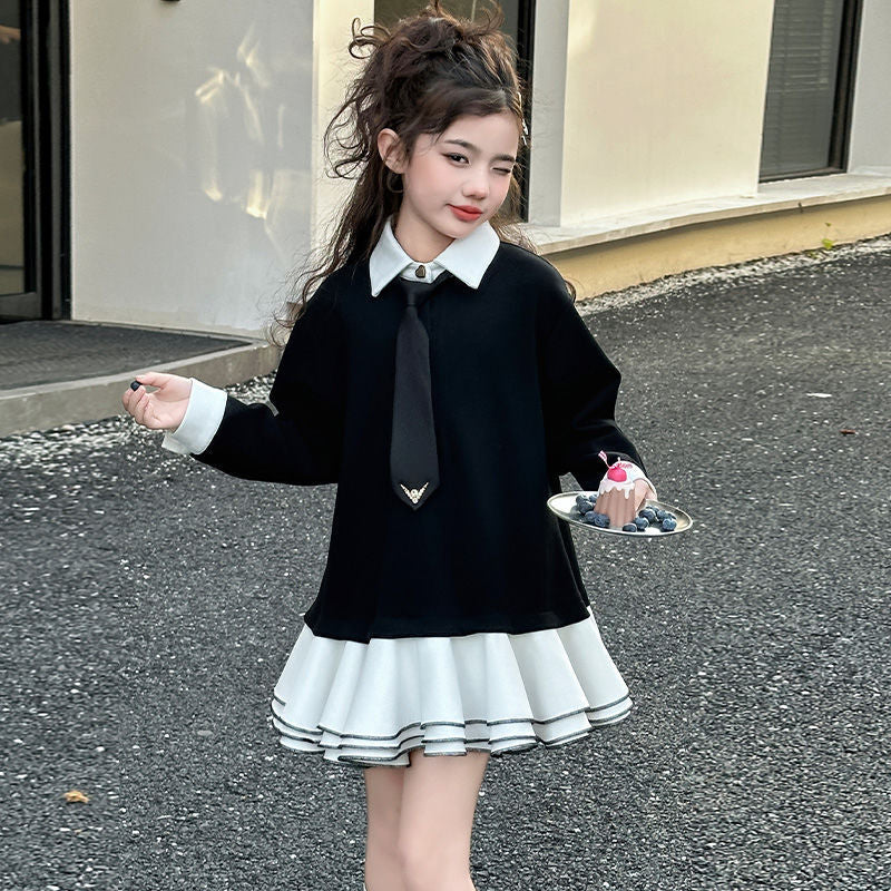 Black girls princess summer dress for casual and seasonal wear