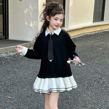 Black girls princess summer dress for casual and seasonal wear