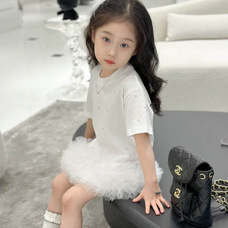White girls Korean-style princess summer dress for casual and seasonal wear
