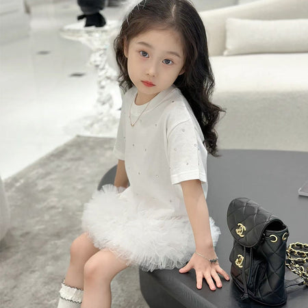 White girls Korean-style princess summer dress for casual and seasonal wear