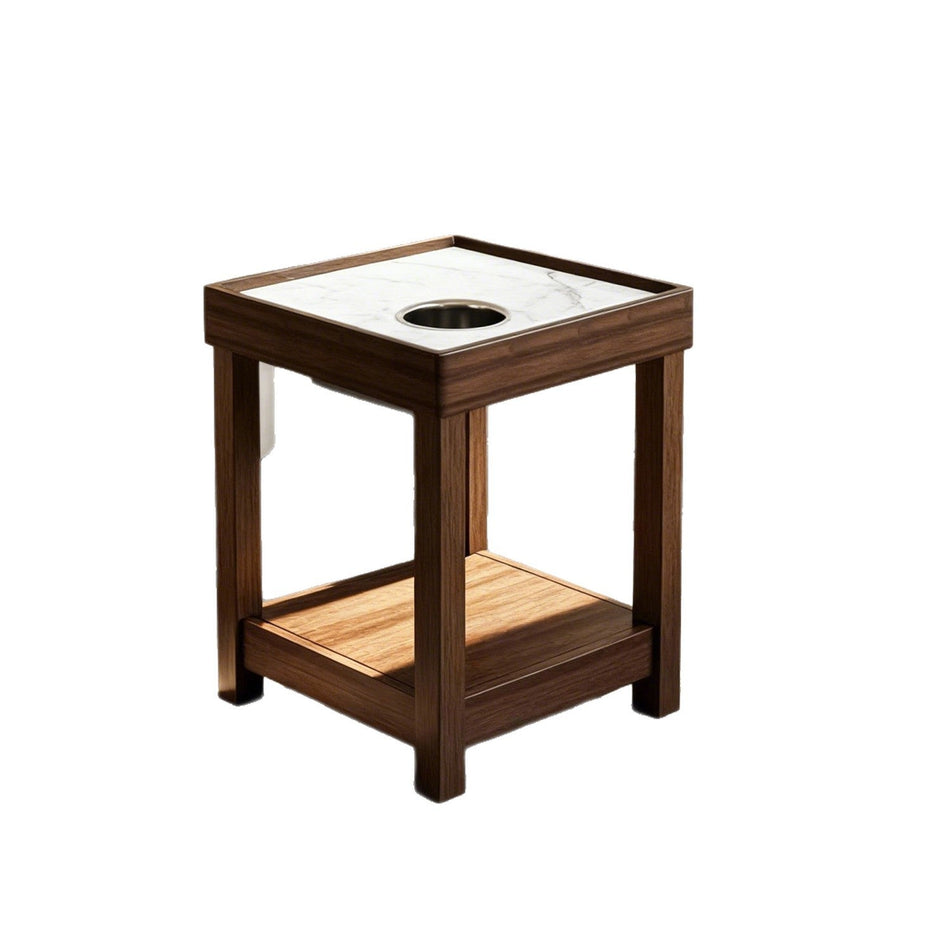 Antique Solid Wood Movable Snack Trolley Side Table