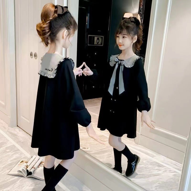 Black girls princess summer dress for casual and seasonal wear