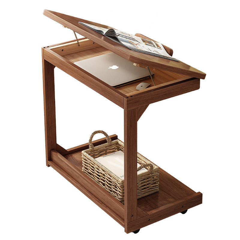 Log Style Movable Flip Sofa Side Table
