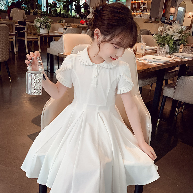 White girls princess summer dress for casual and seasonal wear