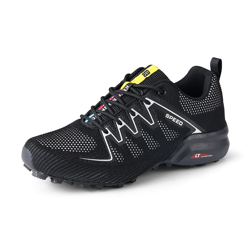 Black men's sneakers - casual athletic shoes with cushioned comfortable sole