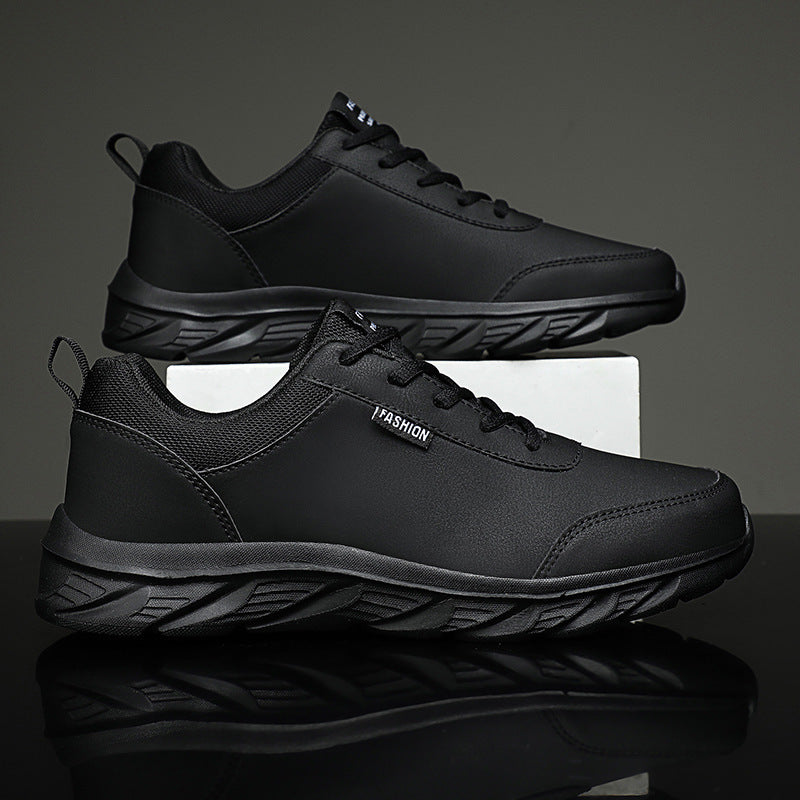Lq- Black men's sneakers - casual athletic shoes with cushioned comfortable sole