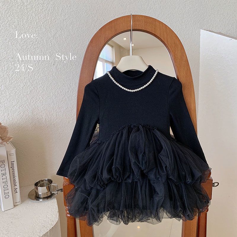 Girls Mesh Tutu Dress Long Sleeve Autumn Princess