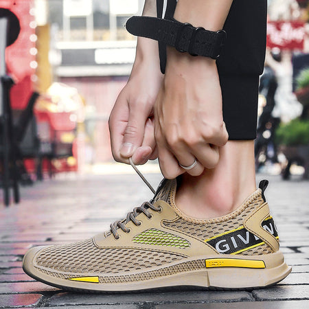 Black men's sneakers - casual athletic shoes with cushioned comfortable sole