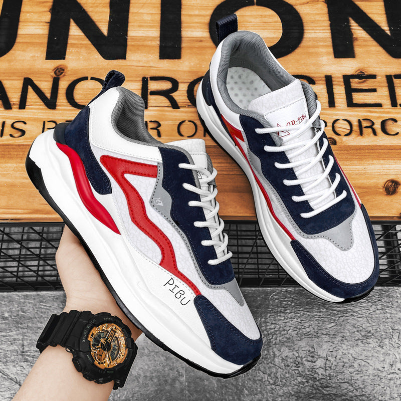 White Red men's sneakers - casual athletic shoes with cushioned comfortable sole