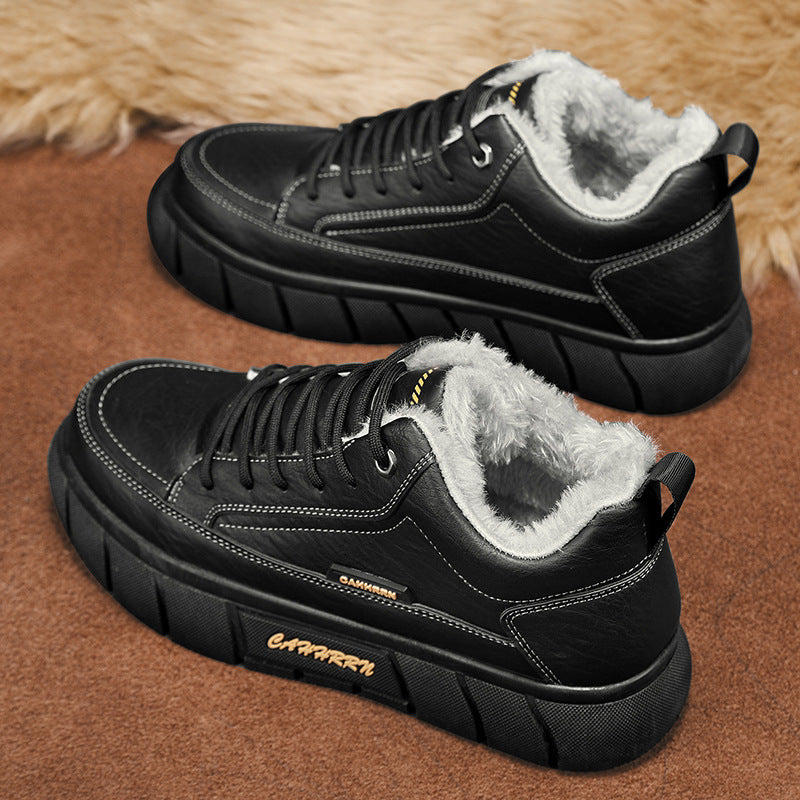 Men’s Fleece Lined Mid Top Platform Casual Shoes
