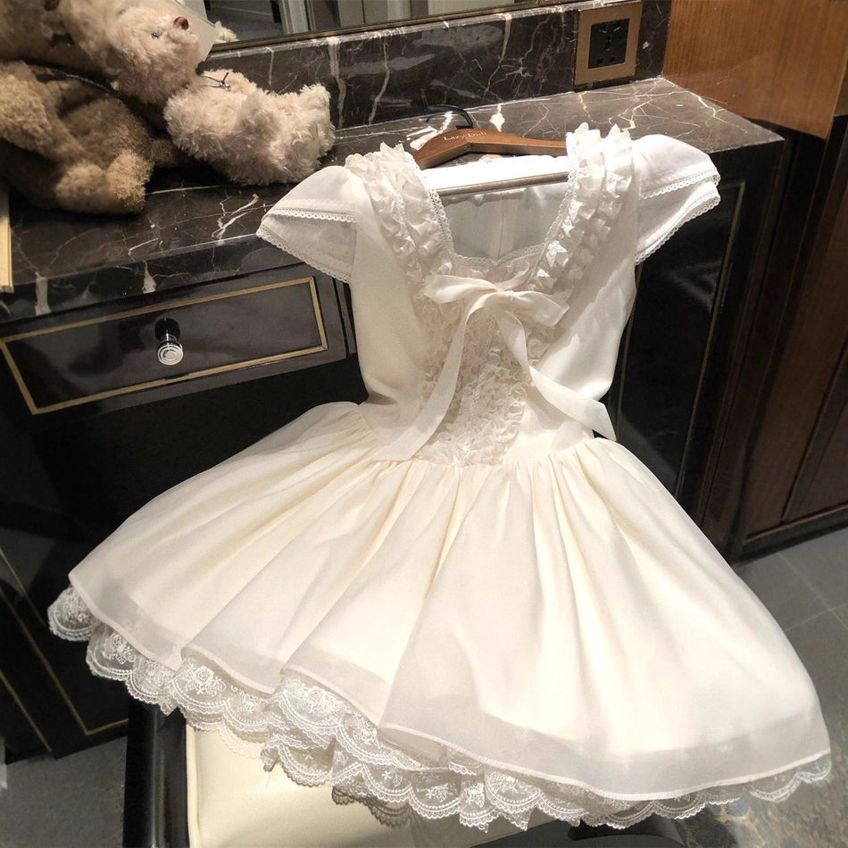 White girls Korean-style princess summer dress for casual and seasonal wear